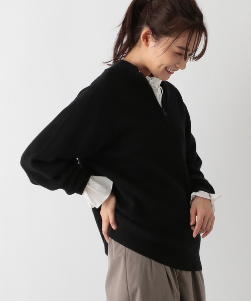 GLOBAL WORK（グローバルワーク）の「メルティハーフジップ/116319（ニット/セーター・メンズ・アイボリー/ブラック・X-LARGE/LARGE/SMALL/MEDIUM）」の18枚目の写真