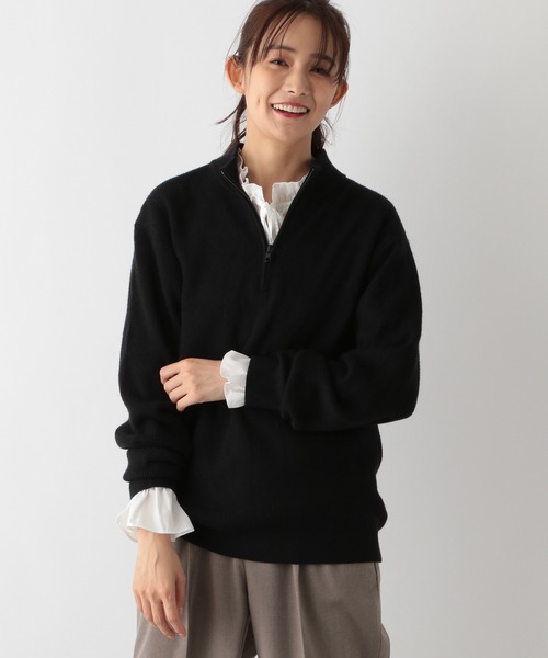 GLOBAL WORK（グローバルワーク）の「メルティハーフジップ/116319（ニット/セーター・メンズ・アイボリー/ブラック・X-LARGE/LARGE/SMALL/MEDIUM）」の17枚目の写真