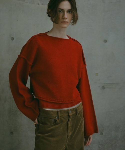 ETRE TOKYO（エトレトウキョウ）の「2ピースアウトリンキングニットプルオーバー（ニット/セーター・レディース・オフホワイト/ブラック/レッド・FREE）」の3枚目の写真