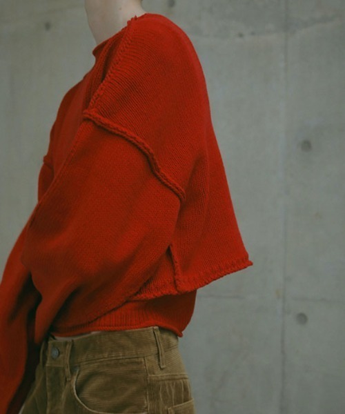 ETRE TOKYO（エトレトウキョウ）の「2ピースアウトリンキングニットプルオーバー（ニット/セーター・レディース・オフホワイト/ブラック/レッド・FREE）」の4枚目の写真