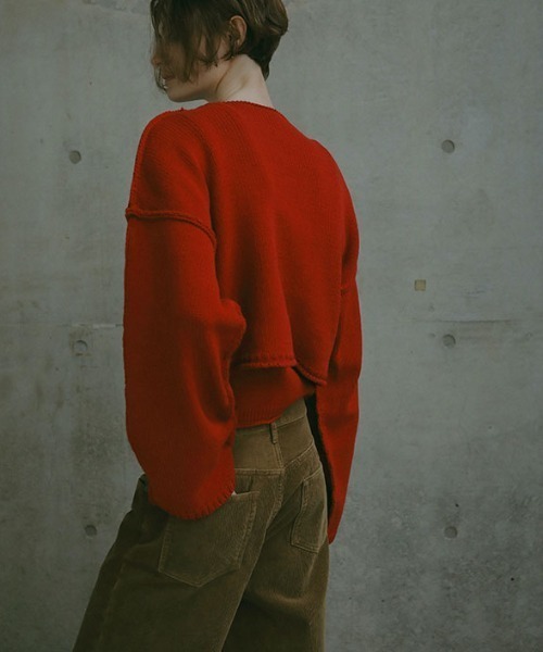 ETRE TOKYO（エトレトウキョウ）の「2ピースアウトリンキングニットプルオーバー（ニット/セーター・レディース・オフホワイト/ブラック/レッド・FREE）」の6枚目の写真