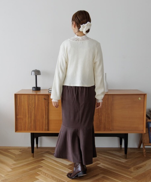 flower（フラワー）の「スエードマーメイドスカート（スカート・レディース・ブラウン/アイボリー・FREE）」の8枚目の写真