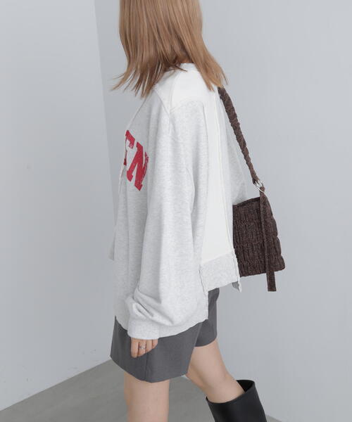 FREE'S MART（フリーズマート）の「◆リメイク風ビッグスウェット（スウェット・レディース・ホワイト/ネイビー・FREE）」の6枚目の写真