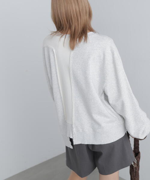 FREE'S MART（フリーズマート）の「◆リメイク風ビッグスウェット（スウェット・レディース・ホワイト/ネイビー・FREE）」の7枚目の写真