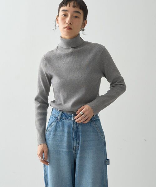 AMERICAN HOLIC（アメリカンホリック）の「バイパチリブタートルネックニットプルオーバー（ニット/セーター・レディース・杢グレー/ホワイト系その他4/アイボリー/ブラック/レッド/ブラウン・M/L）」の13枚目の写真