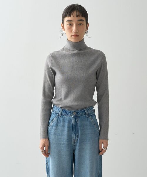 AMERICAN HOLIC（アメリカンホリック）の「バイパチリブタートルネックニットプルオーバー（ニット/セーター・レディース・杢グレー/ホワイト系その他4/アイボリー/ブラック/レッド/ブラウン・M/L）」の14枚目の写真