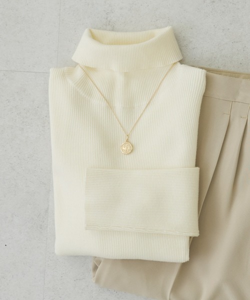 AMERICAN HOLIC（アメリカンホリック）の「バイパチリブタートルネックニットプルオーバー（ニット/セーター・レディース・杢グレー/ホワイト系その他4/アイボリー/ブラック/レッド/ブラウン・M/L）」の2枚目の写真