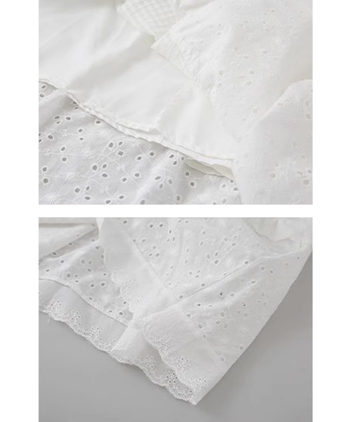 Lace Ladies(レースレディース)の「フレンチ パッチワーク風 ティアード フリル スカート(スカート・レディース・ホワイト・S/M/XL)」の10枚目の写真