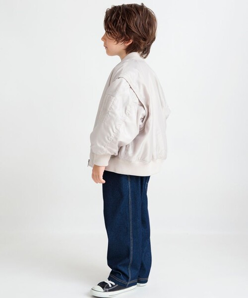 BRANSHES(ブランシェス)の「【2WAY】スリーブ切替MA-1ブルゾン(ブルゾン・キッズ・カーキオリーブ/ライトベージュ・120/130/90/150/140/100/110)」の9枚目の写真