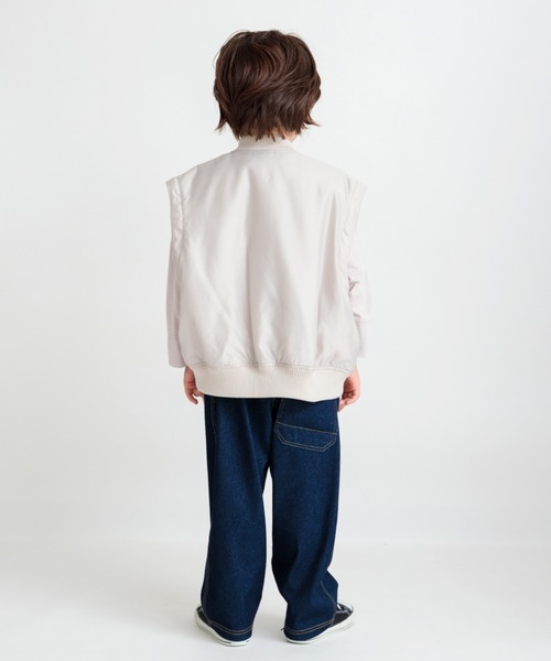 BRANSHES(ブランシェス)の「【2WAY】スリーブ切替MA-1ブルゾン(ブルゾン・キッズ・カーキオリーブ/ライトベージュ・120/130/90/150/140/100/110)」の5枚目の写真