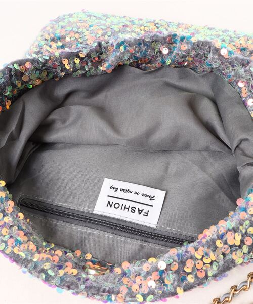 florist(フローリスト)の「グロッシースパンコール×チェーンショルダーバッグ(ショルダーバッグ・レディース・ブルーグレー/ブラック/シルバー/ホワイト・FREE)」の18枚目の写真