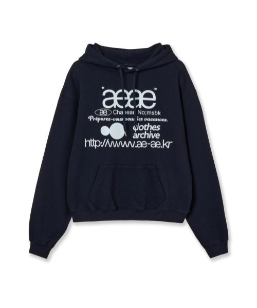 ★aeae★WEB LOGO Long Sleeve★送料・関税込★ aeae(エーイーエーイー)の「WEB LOGO LOOSED HOODIE(パーカー