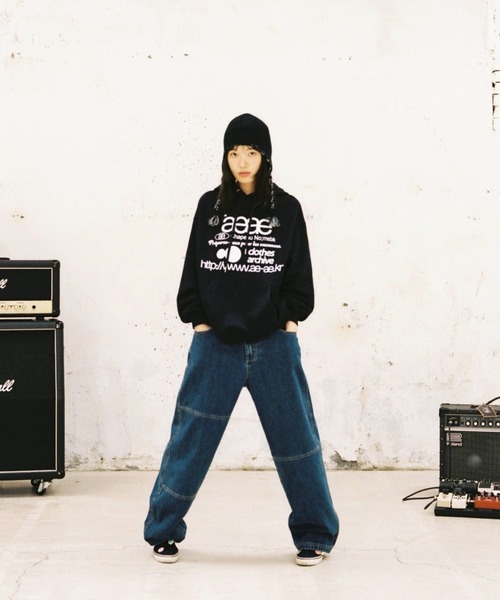 aeae（エーイーエーイー）の「WEB LOGO LOOSED HOODIE（パーカー・レディース・オートミール/グリーン系その他/ネイビー/グレー・SMALL/MEDIUM）」の12枚目の写真