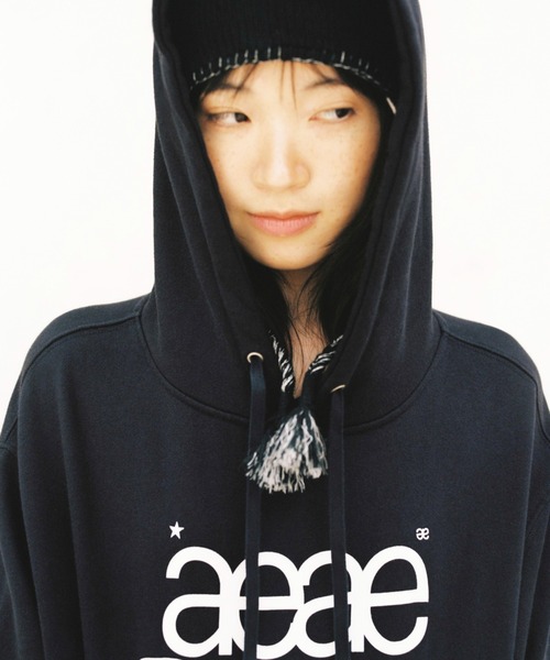 ★aeae★WEB LOGO Long Sleeve★送料・関税込★ aeae（エーイーエーイー）の「WEB LOGO LOOSED HOODIE（パーカー