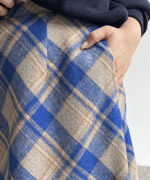 CPCM（シーピーシーエム）の「起毛チェックロングスカート（スカート・レディース・アイボリー/ブラック/グリーン/ネイビー・FREE）」の13枚目の写真