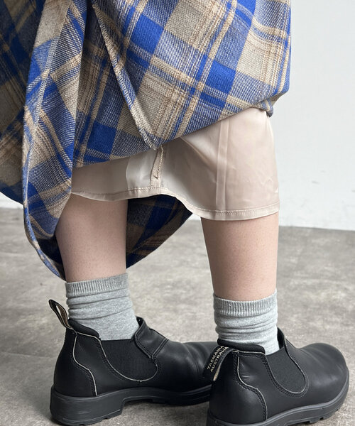 CPCM（シーピーシーエム）の「起毛チェックロングスカート（スカート・レディース・アイボリー/ブラック/グリーン/ネイビー・FREE）」の14枚目の写真