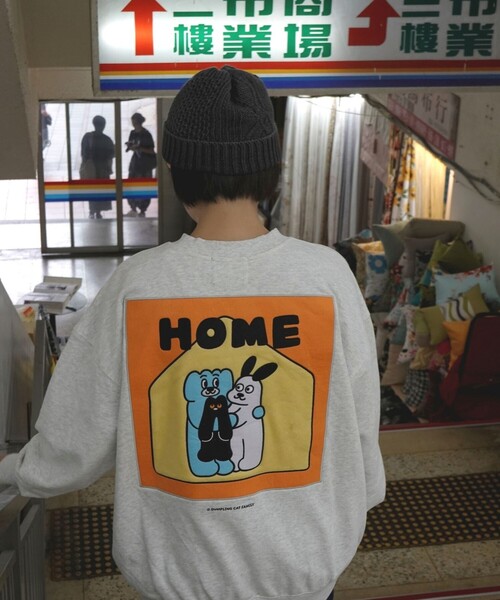 FREAK'S STORE(フリークスストア)の「DUMPLING CAT FAMILY×FREAK'S STORE/ダンプリングキャットファミリー×フリークスストア HOME SWEAT(スウェット・メンズ・ブラック/ホワイト/グレー・MEDIUM/LARGE/X-LARGE)」の13枚目の写真