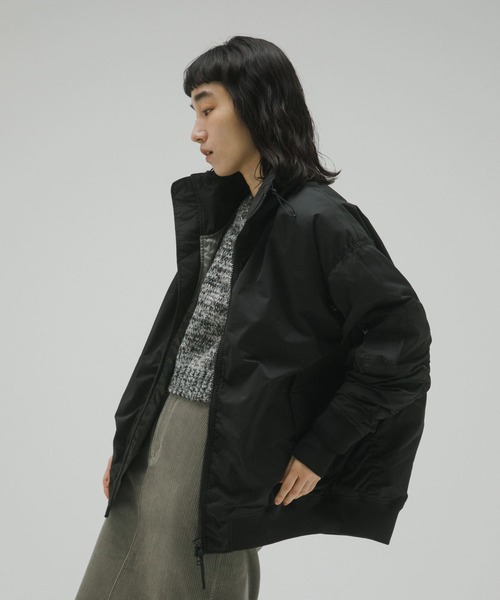 EKAL（エカル）の「撥水ボンバージャケット（ダウンジャケット/コート・レディース・ブラック/グレー・ONE）」の14枚目の写真