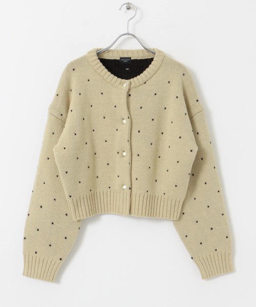 URBAN RESEARCH DOORS（アーバンリサーチドアーズ）の「ドットジャガードニットカーディガン（カーディガン/ボレロ・レディース・ベージュ/ネイビー・MEDIUM）」の20枚目の写真