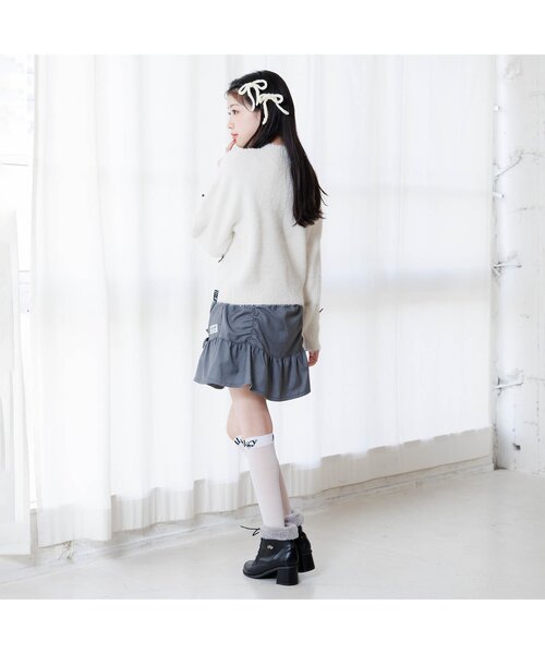 algy（アルジー）の「りぼんシャギーニット（ニット/セーター・キッズ・アイボリー/ブラック/ピンク・SMALL/MEDIUM/X-SMALL/XX-SMALL/XXX-SMALL）」の5枚目の写真