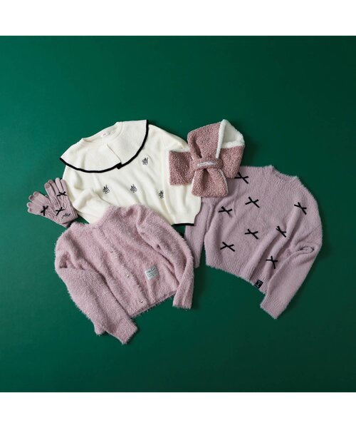 algy（アルジー）の「りぼんシャギーニット（ニット/セーター・キッズ・アイボリー/ブラック/ピンク・SMALL/MEDIUM/X-SMALL/XX-SMALL/XXX-SMALL）」の7枚目の写真