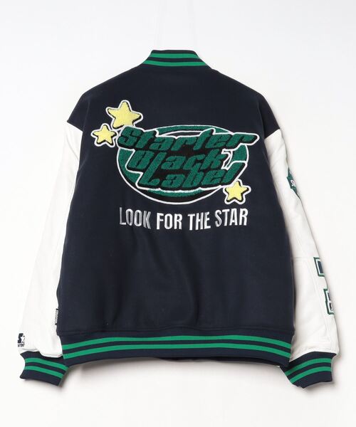 STARTER（スターター）の「【STARTER /スターター】 袖 PU フェイク メルトン 中綿 スタジャン（スタジャン・メンズ・ネイビー/ブラック/グリーン・XL/L/M）」の7枚目の写真