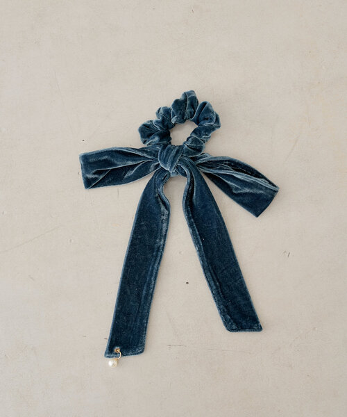 ハンドメイドシュシュM-3772♡ブラックジョーゼット♡リボン付♡ ハンドメイドシュシュM-3772♡ブラックジョーゼット♡リボン付♡