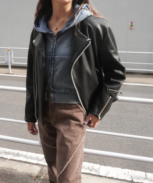 セール】NOMA t.d.*NEEDLES Faux Lether Riders JK（その他アウター