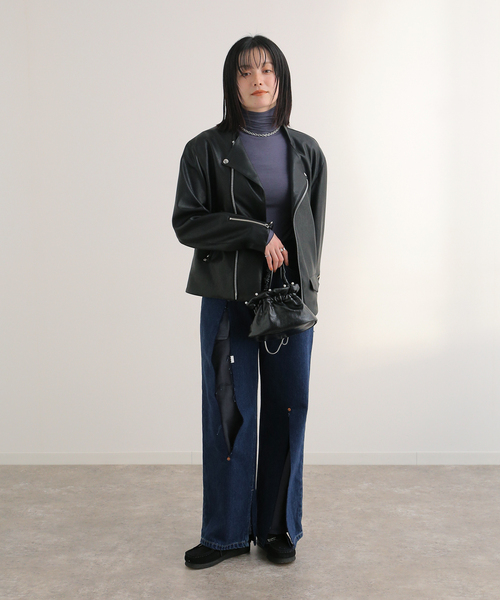 NOMA t.d.(ノーマティーディー)の「NOMA t.d.*NEEDLES Faux Lether Riders JK(その他アウター・レディース・ブラック・SMALL)」の12枚目の写真