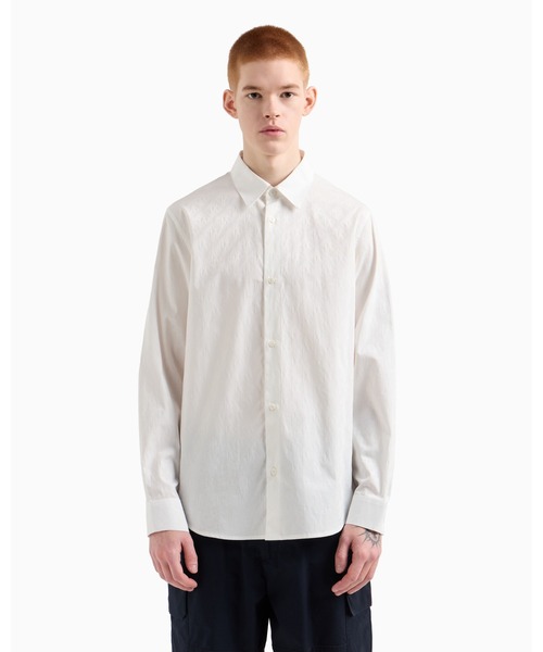 ARMANI EXCHANGE(アルマーニエクスチェンジ)の「【A|X アルマーニ エクスチェンジ】オールオーバージャカードロゴ 長袖シャツ/REGULAR(シャツ/ブラウス・メンズ・ダークグリーン/ダークネイビー/ホワイト・X-SMALL/X-LARGE/MEDIUM/LARGE/SMALL)」の2枚目の写真