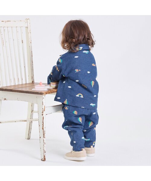 BIT'Z（ビッツ）の「空の冒険刺繍柄シャツジャケット（シャツ/ブラウス・キッズ・インディゴブルー/その他10・80/90/95/100/110/120）」の4枚目の写真