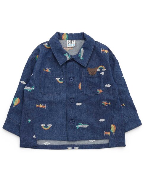 BIT'Z（ビッツ）の「空の冒険刺繍柄シャツジャケット（シャツ/ブラウス・キッズ・インディゴブルー/その他10・80/90/95/100/110/120）」の7枚目の写真