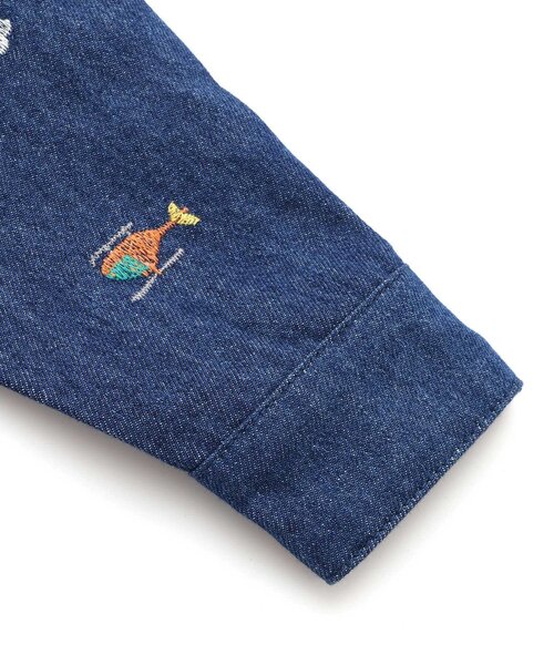 BIT'Z（ビッツ）の「空の冒険刺繍柄シャツジャケット（シャツ/ブラウス・キッズ・インディゴブルー/その他10・80/90/95/100/110/120）」の8枚目の写真