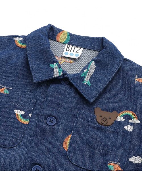 BIT'Z（ビッツ）の「空の冒険刺繍柄シャツジャケット（シャツ/ブラウス・キッズ・インディゴブルー/その他10・80/90/95/100/110/120）」の14枚目の写真