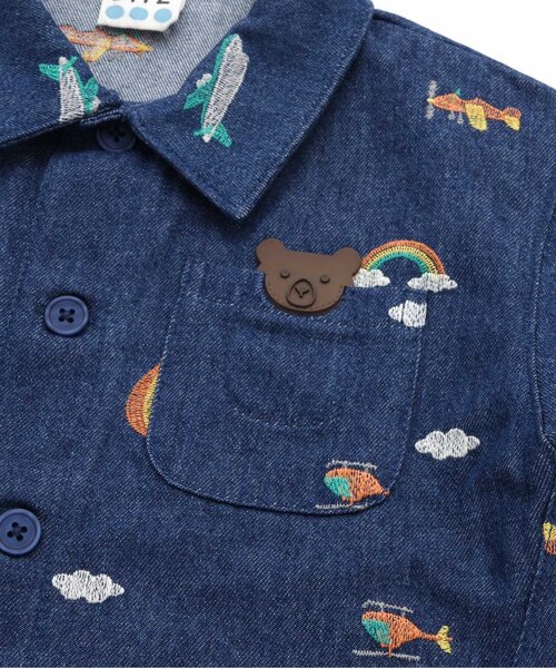 BIT'Z（ビッツ）の「空の冒険刺繍柄シャツジャケット（シャツ/ブラウス・キッズ・インディゴブルー/その他10・80/90/95/100/110/120）」の16枚目の写真
