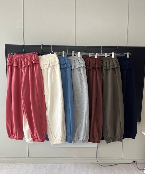 ウエストフリルスウェットパンツ Waist Ruffle Sweatpants/ウエストフリルスウェットパンツ