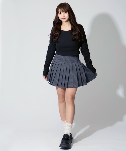 Pleats Wrap Mini Skirt/プリーツラップミニスカート【MAISON
