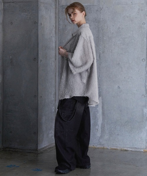 【SERACE】ルーズシルエットアブストラクトシャギーニット ブルー SERACE（セラス）の「【SERACE】Loose silhouette abstract