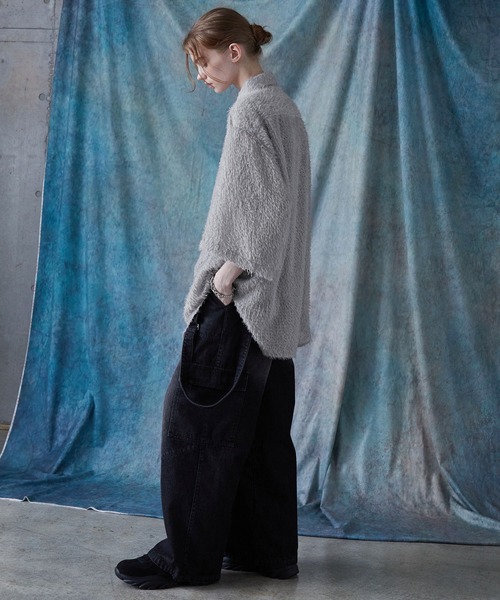 SERACE（セラス）の「【SERACE】Loose silhouette jacquard shaggy sheer short sleeve shirt / ルーズシルエットジャガードシャギーシアー半袖シャツ（シャツ/ブラウス・メンズ・ホワイト/ブラック/グレイッシュブルー・S/L/M）」の20枚目の写真