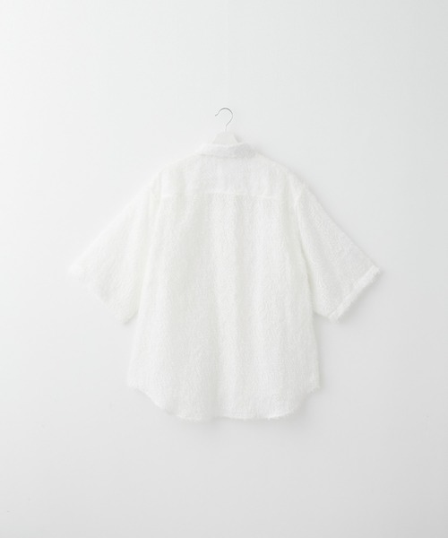 SERACE(セラス)の「【SERACE】Loose silhouette jacquard shaggy sheer short sleeve shirt / ルーズシルエットジャガードシャギーシアー半袖シャツ(シャツ/ブラウス・メンズ・ホワイト/ブラック/グレイッシュブルー・S/L/M)」の21枚目の写真