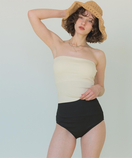 SEA DRESS（シードレス）の「3点セット/キャミソールオールインワン×ビキニ/水着（水着・レディース・ブラック/ダークブラウン/アイボリー・S/MT/L/M）」の15枚目の写真