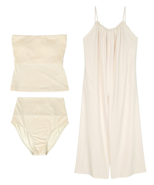 SEA DRESS（シードレス）の「3点セット/キャミソールオールインワン×ビキニ/水着（水着・レディース・ブラック/ダークブラウン/アイボリー・S/MT/L/M）」の13枚目の写真