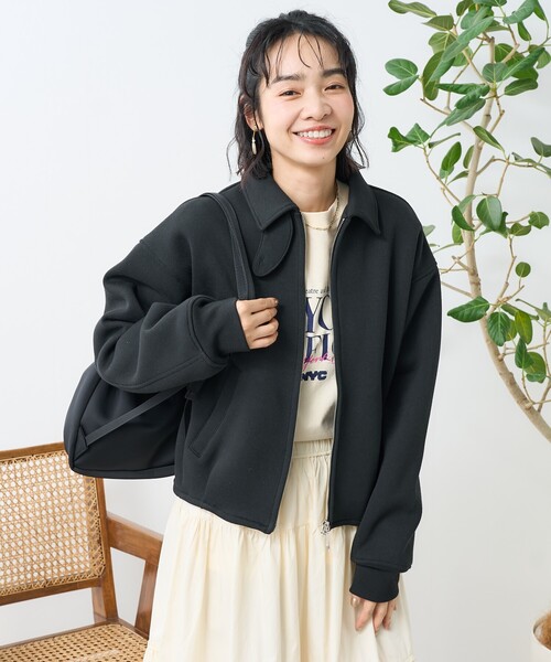 Hysterics ブラック ジップアップジャケット　ブルゾン CIASENSE ブルゾン アウター High neck zip-up short blouson