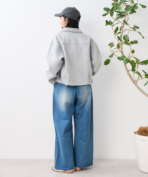 FREAK'S STORE(フリークスストア)の「ボンディング ジップブルゾン/ジャケット(ブルゾン・レディース・グレー/ブラック/ダークブラウン・フリ-)」の7枚目の写真