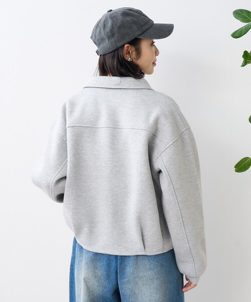 FREAK'S STORE(フリークスストア)の「ボンディング ジップブルゾン/ジャケット(ブルゾン・レディース・グレー/ブラック/ダークブラウン・フリ-)」の9枚目の写真