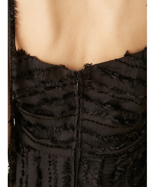 FRAY I.D（フレイアイディー）の「フリンジキャミワンピース（ワンピース・レディース・ブラック/ホワイト・0/1）」の11枚目の写真