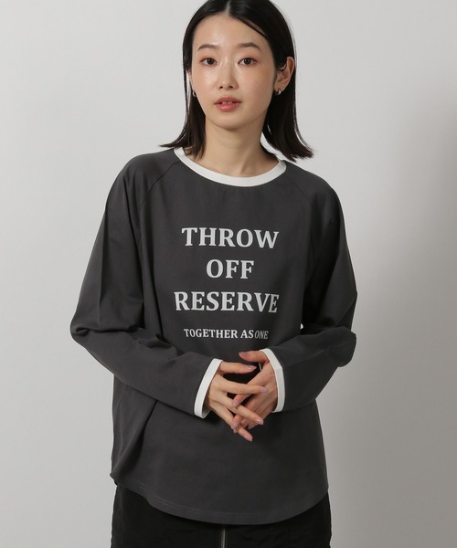 LAKOLE（ラコレ）の「リンガーロゴ長袖T / 318744（Tシャツ/カットソー・レディース・オートミール/チャコール/アイボリー・FREE）」の2枚目の写真