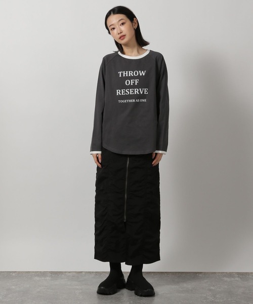 LAKOLE（ラコレ）の「リンガーロゴ長袖T / 318744（Tシャツ/カットソー・レディース・オートミール/チャコール/アイボリー・FREE）」の4枚目の写真