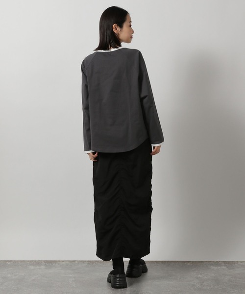 LAKOLE（ラコレ）の「リンガーロゴ長袖T / 318744（Tシャツ/カットソー・レディース・オートミール/チャコール/アイボリー・FREE）」の6枚目の写真