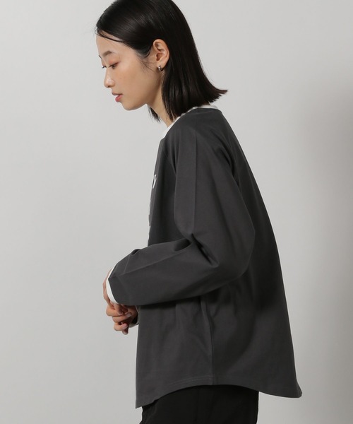 LAKOLE（ラコレ）の「リンガーロゴ長袖T / 318744（Tシャツ/カットソー・レディース・オートミール/チャコール/アイボリー・FREE）」の7枚目の写真